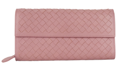 Bottega Veneta Intrecciato Continental Wallet,Leather,Pink,B004227539I, 2*
